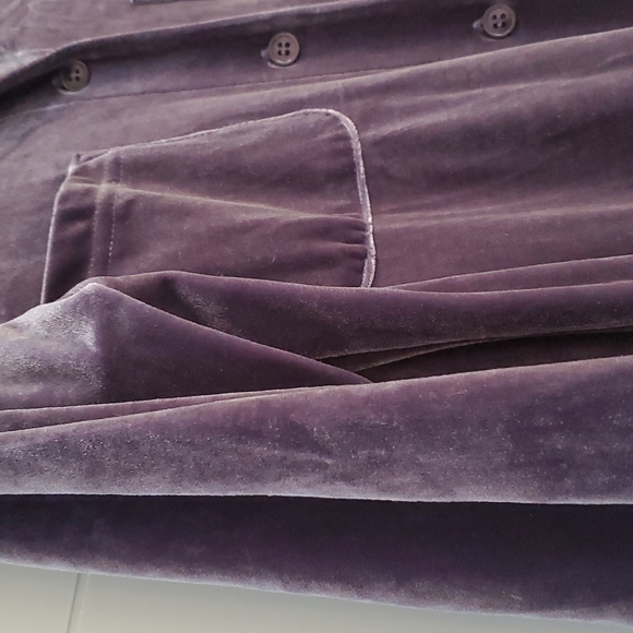 Long Grey Velvet Shirt Dress - New - Picture 3 of 8